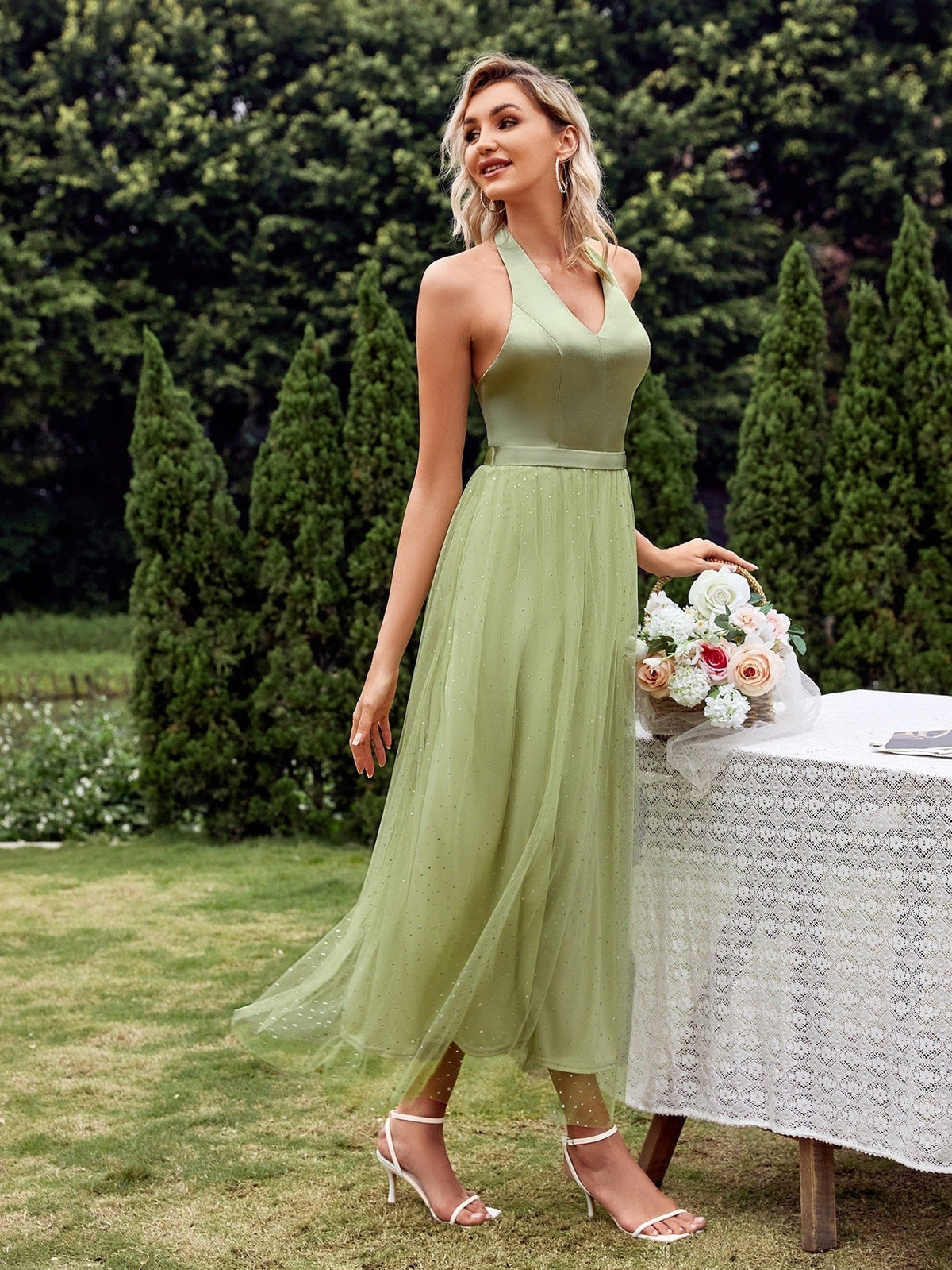 V neck Strap Fresh Dress Photography Gown Dress