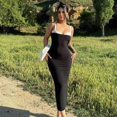 Package Hip Slim Fit Contrast Colors Sling Dress