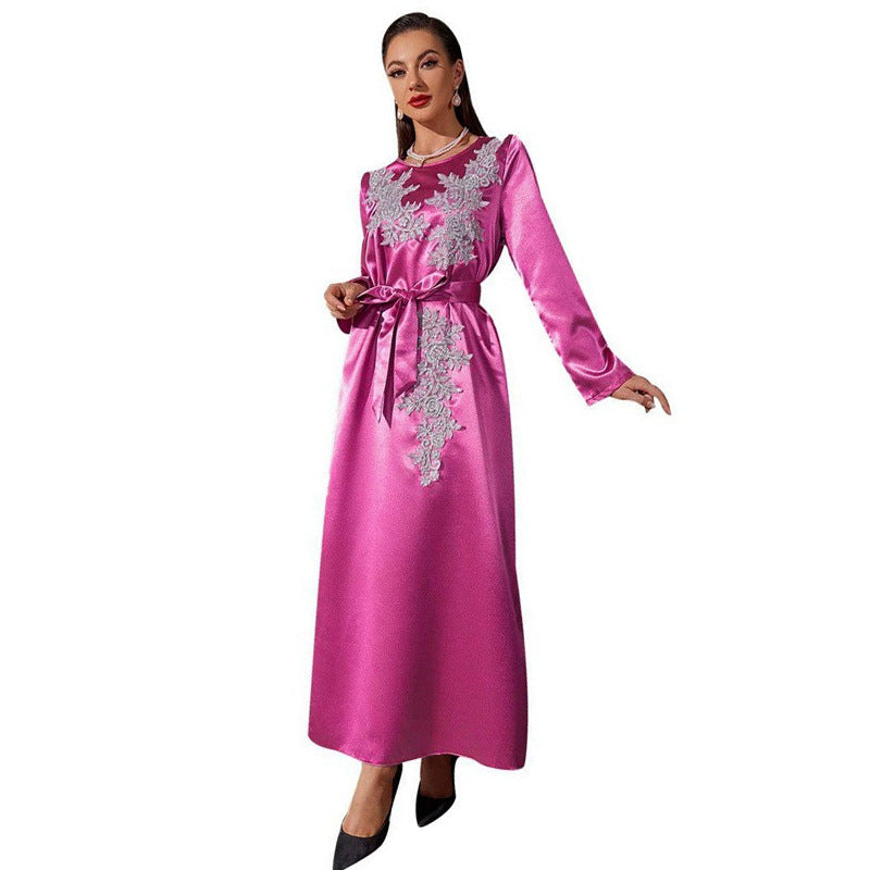 Long Sleeved Dress Office Embroidered Long Dress Winter
