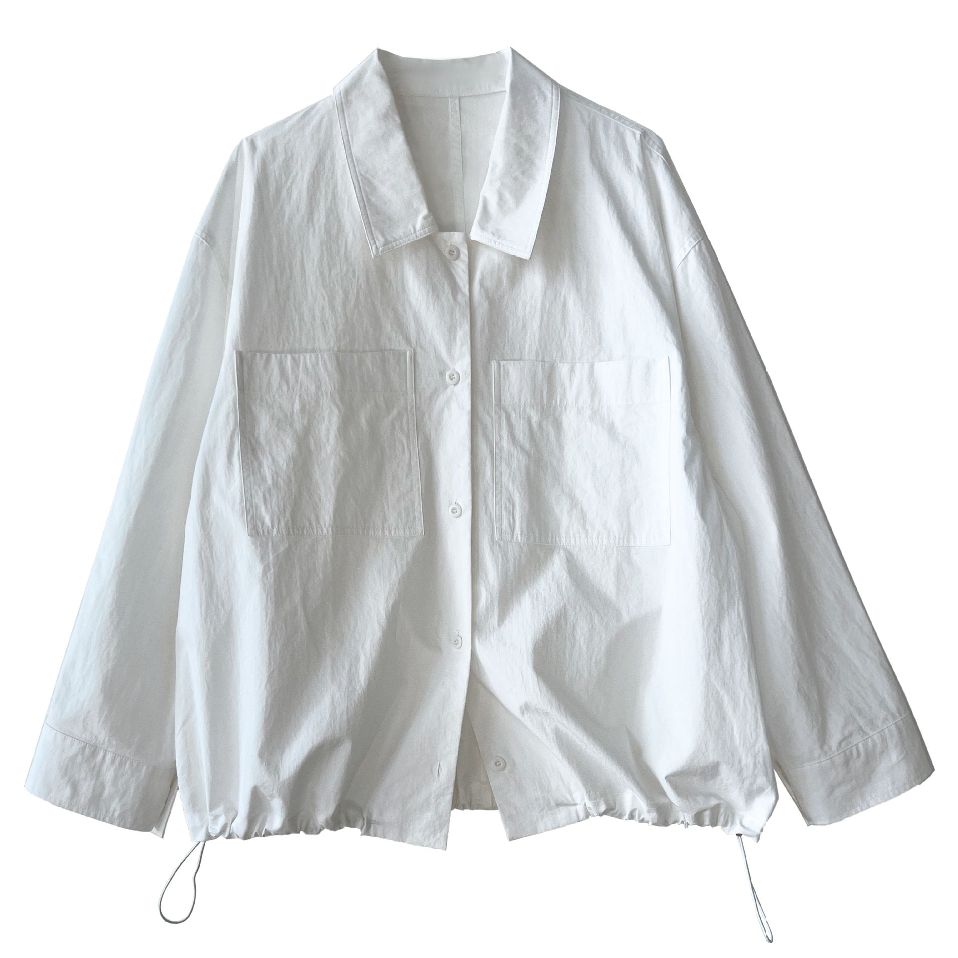 Elegant Double Pocket Polo Collar Casual Shirt All Matching Bandage Dress Shirt