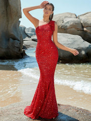 Fishtail Dress Slim Fit Annual Party Party WeddingElegant One Shoulder Dress Sexy