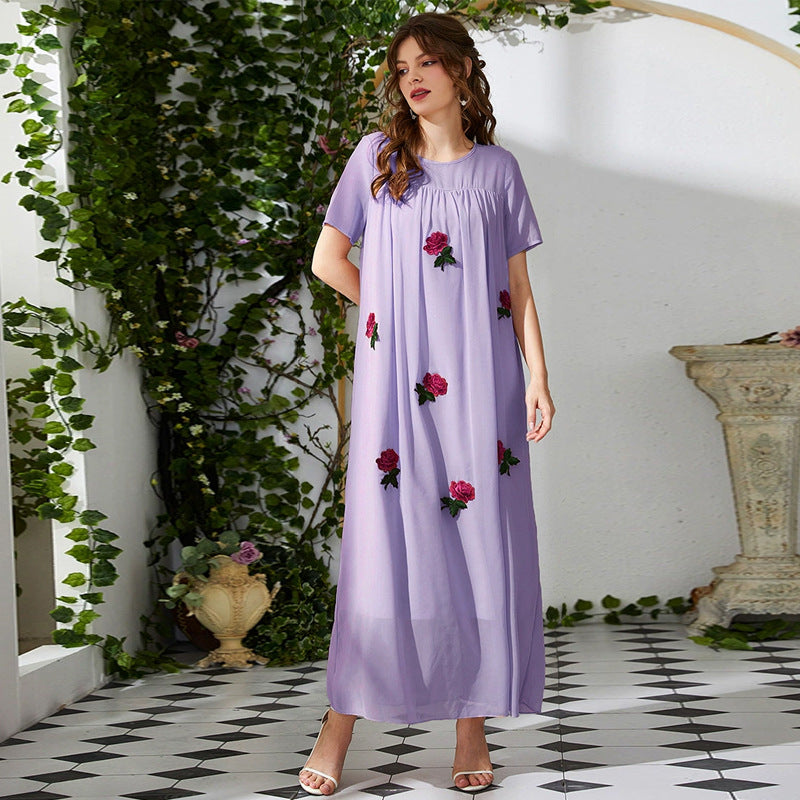 Casual Printing Short Sleeved Dress