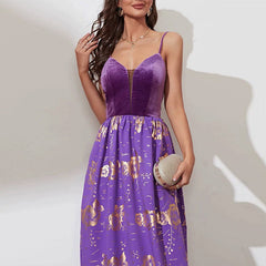 Dinner Evening Dress Strap Velvet Dress