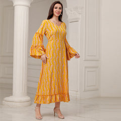 Vestido elegante informal de talla grande con mangas acampanadas