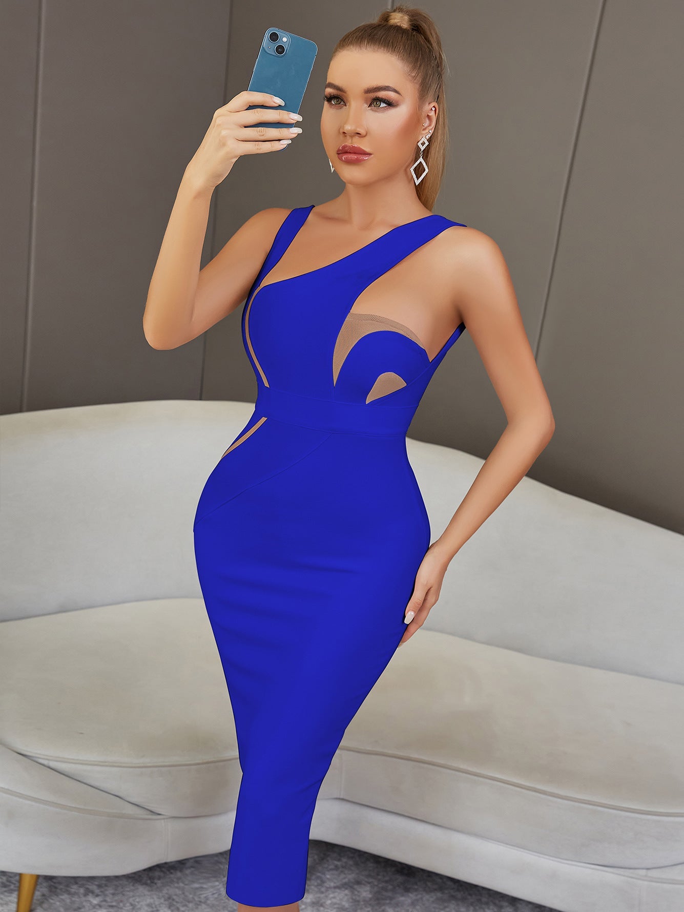Vest Sleeveless Backless White Mid Length Tight Bandage One Piece Elegant Lady Of Note Evening Dress