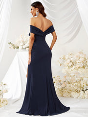 Dress Elegant Slim Fit High Slit Slim Dress Off Shoulder Simple Dress