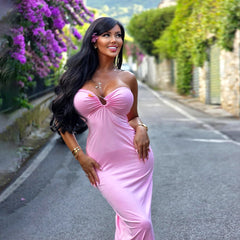 Sleeveless tube top tight slim high waist dress