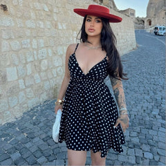 Sandalias sin espalda con estampado de lunares