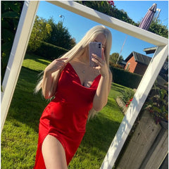 Split Suspender Sleeveless Dress