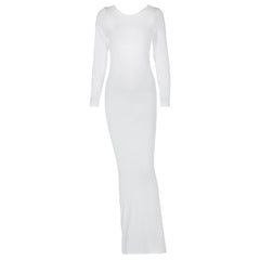 Long Sleeve Lace up Series Hollow Out Cutout Sheath Dress