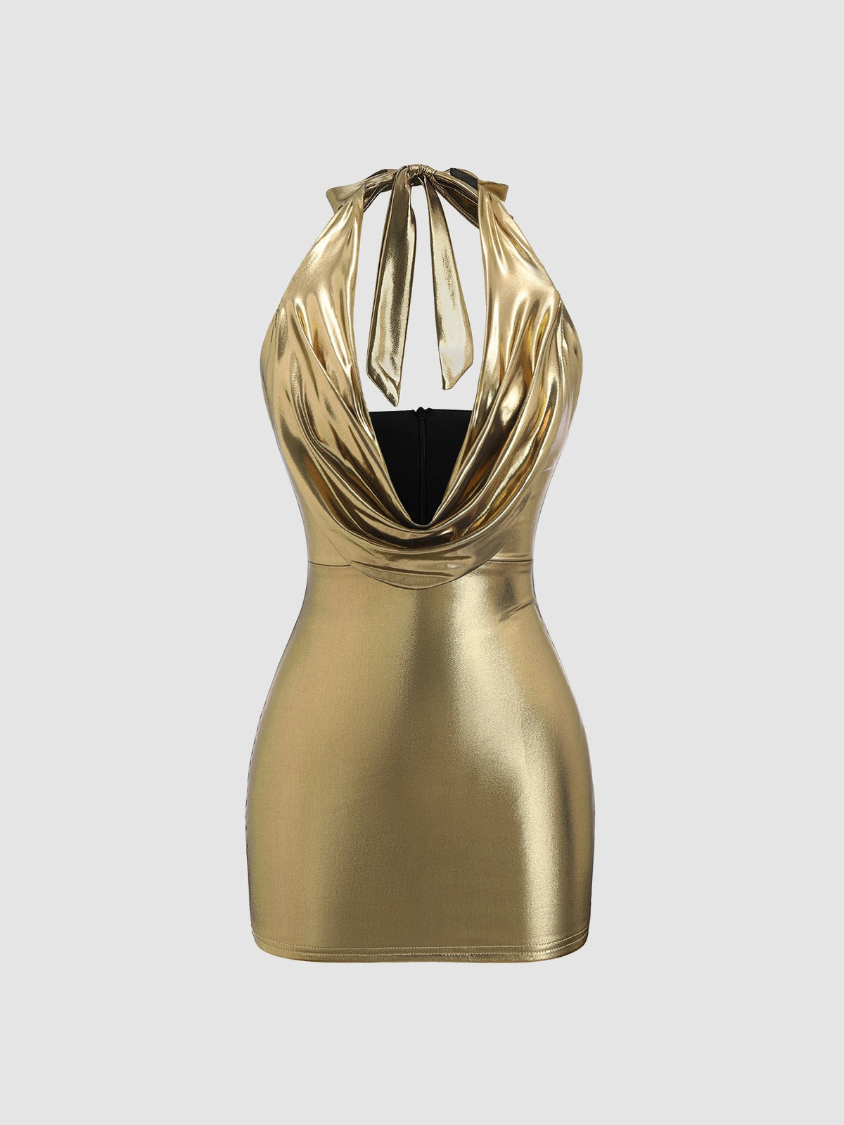 Tight Kardashian Halter Sheath Dress Swing Collar Halterneck