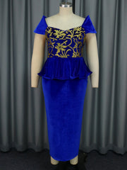 Vestido de franela con volantes para fiesta y cóctel