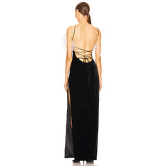 Ostrich Feather Sling Dress Bandage One Piece Dress Dress