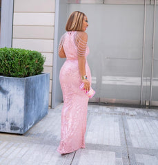 Vestido de oficina holgado de talla grande con corte en la cadera