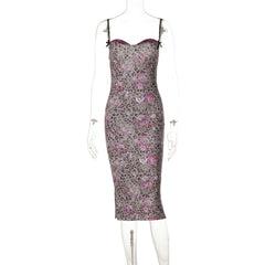 Slim Fit Backless Split Sling Dress