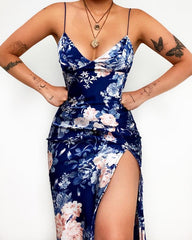 Vestido de tirantes finos con estampado digital floral
