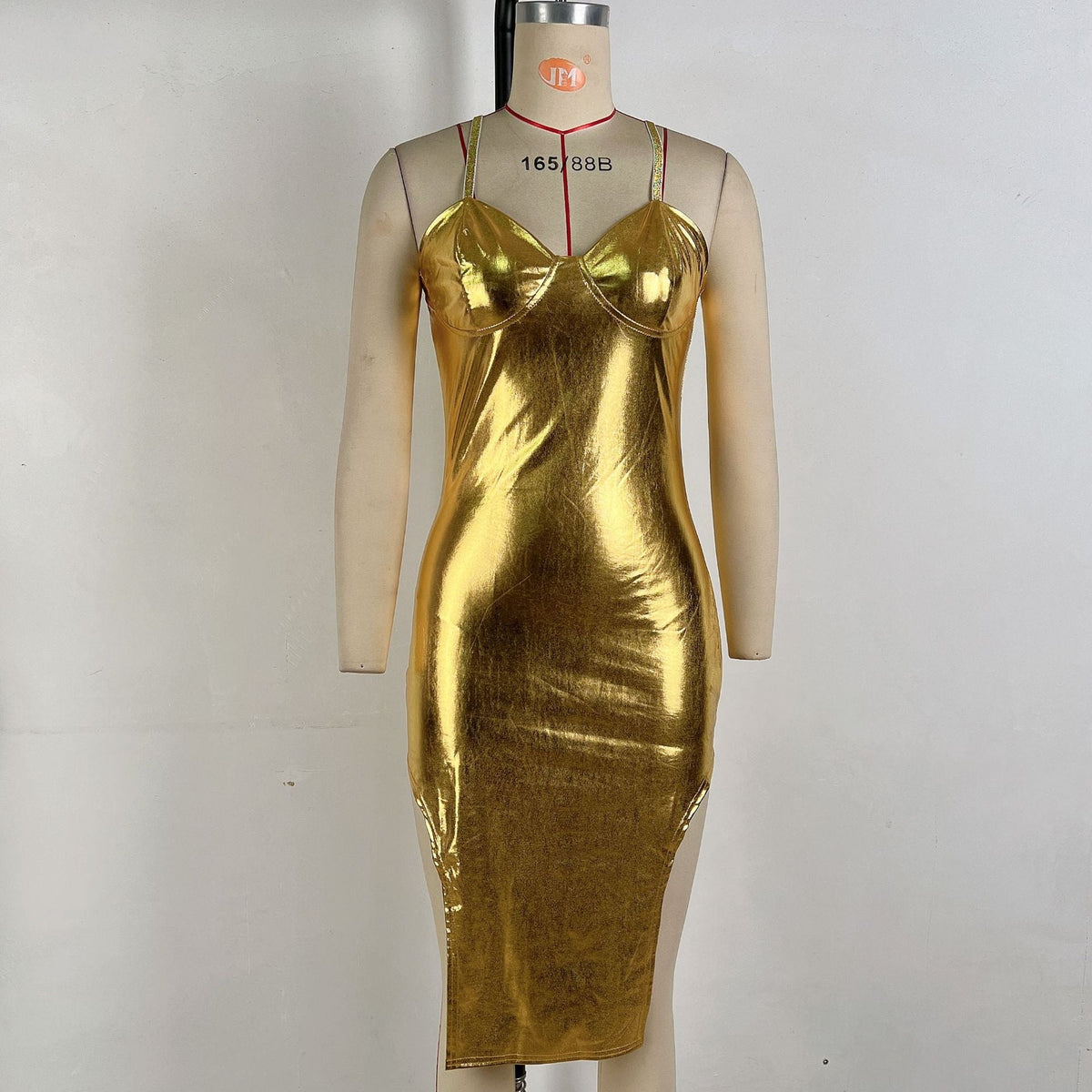 Bronzing Color Tube Top Waist Tight Hip Bag Irregular Asymmetric Spaghetti Strap