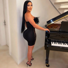 Off The Shoulder See Through Sequ Dress