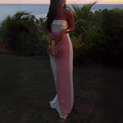 Wrapped Chest Satin Positioning Printing Floor Length Dress