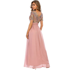 Vestido maxi con costuras de gasa populares