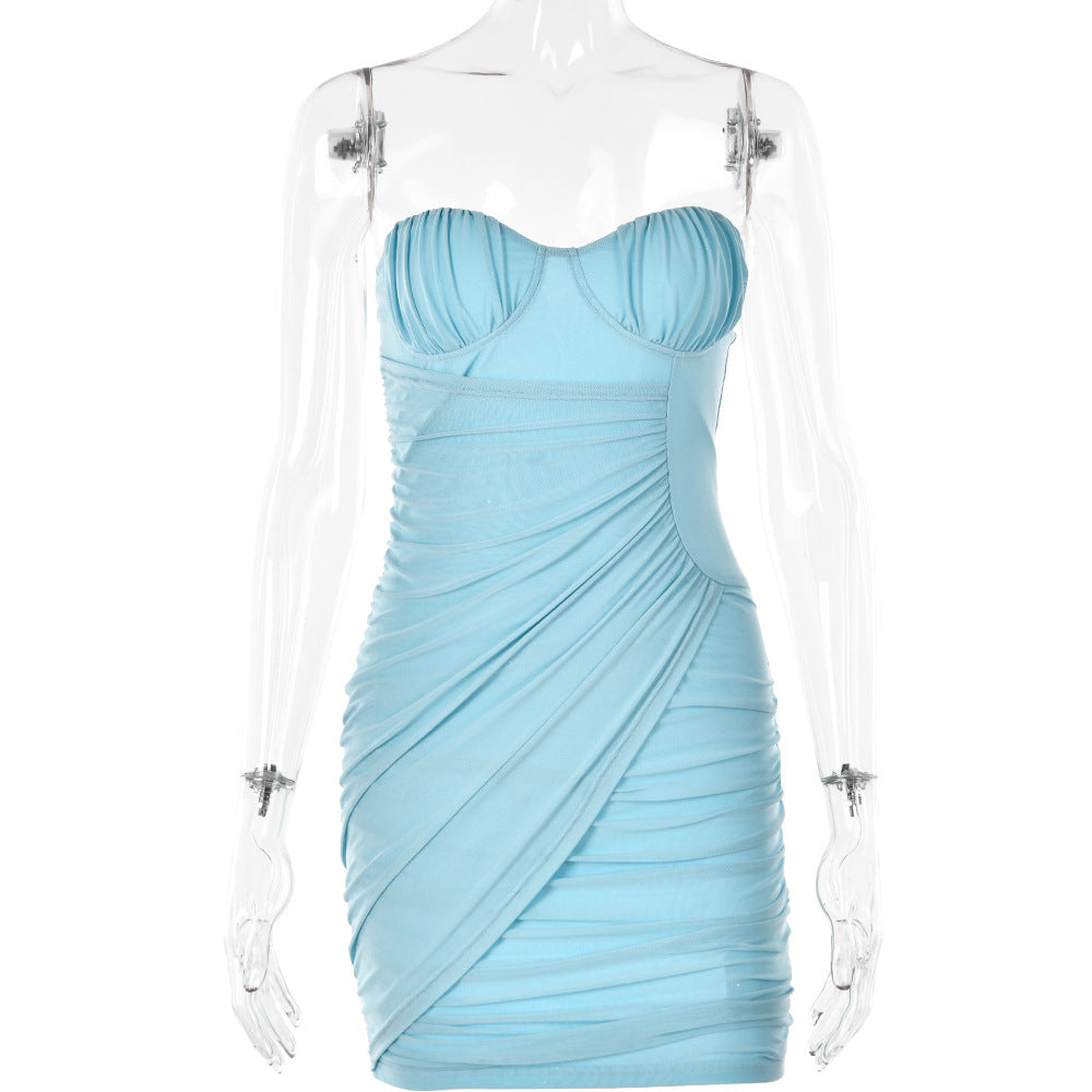 off Neck Tube Top Dress Backless Hip