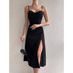 Trendy Waist Trimming Spaghetti Straps Dress