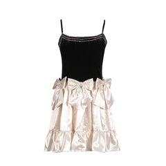 Socialite Dress  Light Luxury Bow Tube Top Puff Short