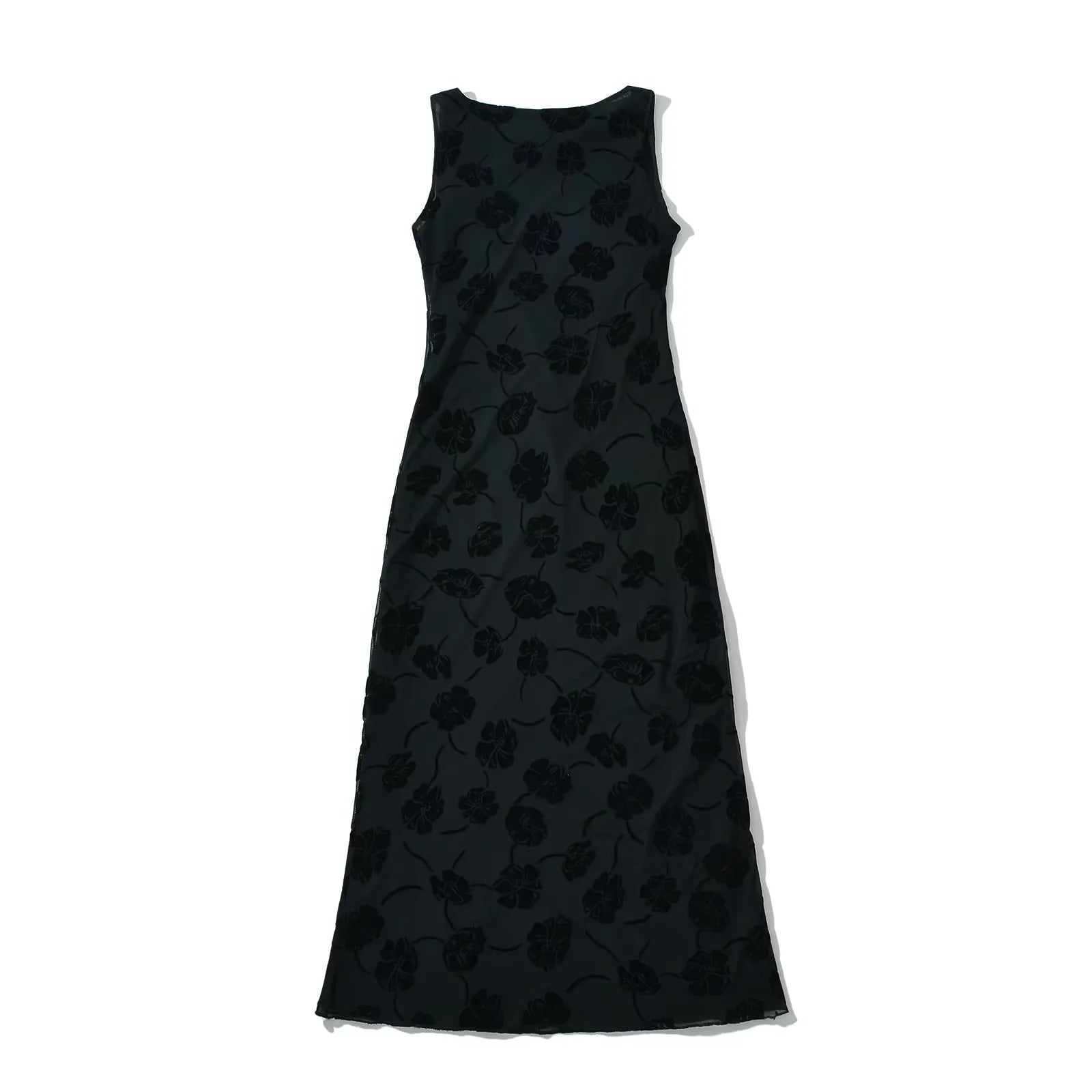 Mesh See through Dress Embroidered Super Flattering Celebrity Sleeveless Party Dress
