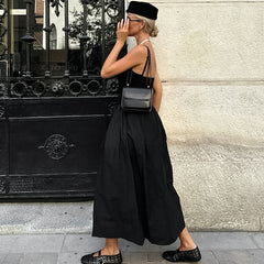 Camisón negro de otoño para mujer, ropa de abrigo negra, pijama para estar en casa