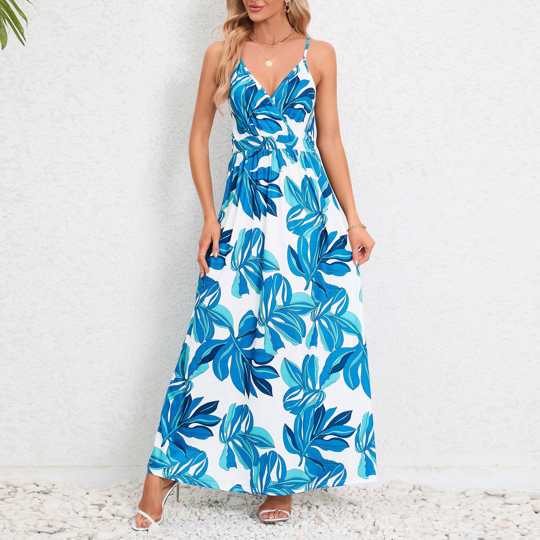 Strap Backless Slim Slimming Dress Maxi Dress