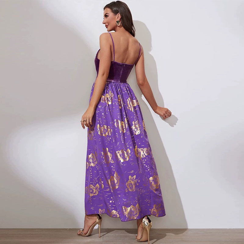 Dinner Evening Dress Strap Velvet Dress