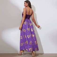 Dinner Evening Dress Strap Velvet Dress