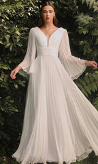 Deep V Plunge Plunge Long Sleeve Dress Slim Dress