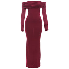 Elegant off Shoulder High Waist Slim Dress