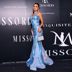 Elegant Long Sequin Sling V Neck Cocktail Evening Dress Bridesmaid Dress Fishtail