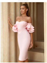 Vestido Bandage Elegante Fiesta Anual Fiesta Vestido de Noche Vestido de Dama de Honor