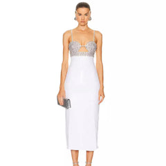 High End Sequined Rhinestone Dress Cocktail Host Annual Meeting Performance Dress