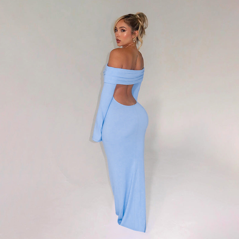 Design off Shoulder BacklessElegant Slim Fit Sheath Dress