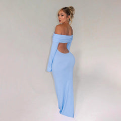 Design off Shoulder BacklessElegant Slim Fit Sheath Dress
