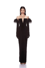 Dress Feather Tube Top Bandage Long Dress