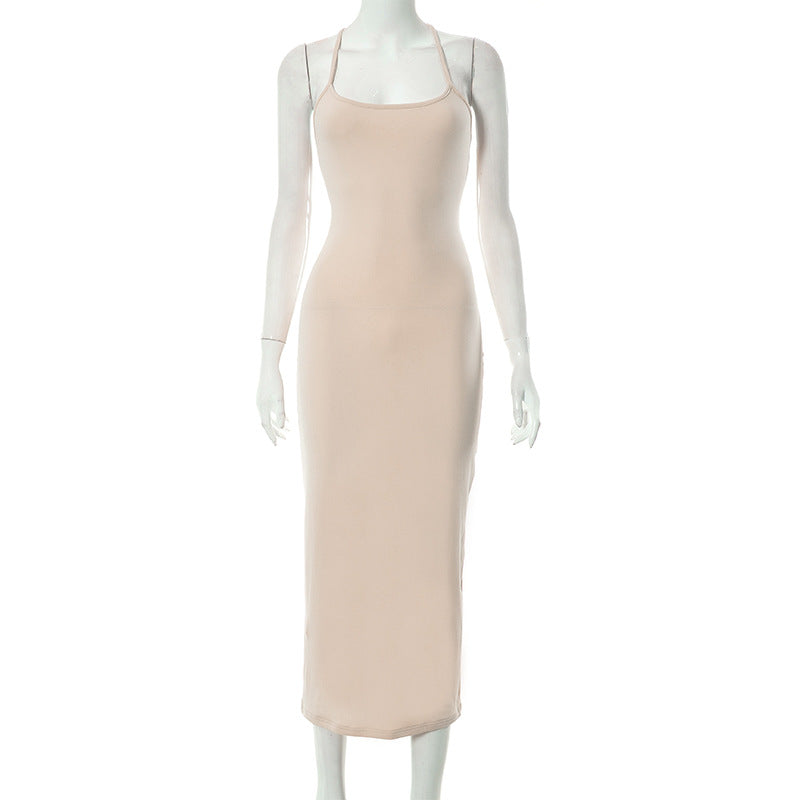 Sleeveless Wrapped Chest Strap Slimming Dress