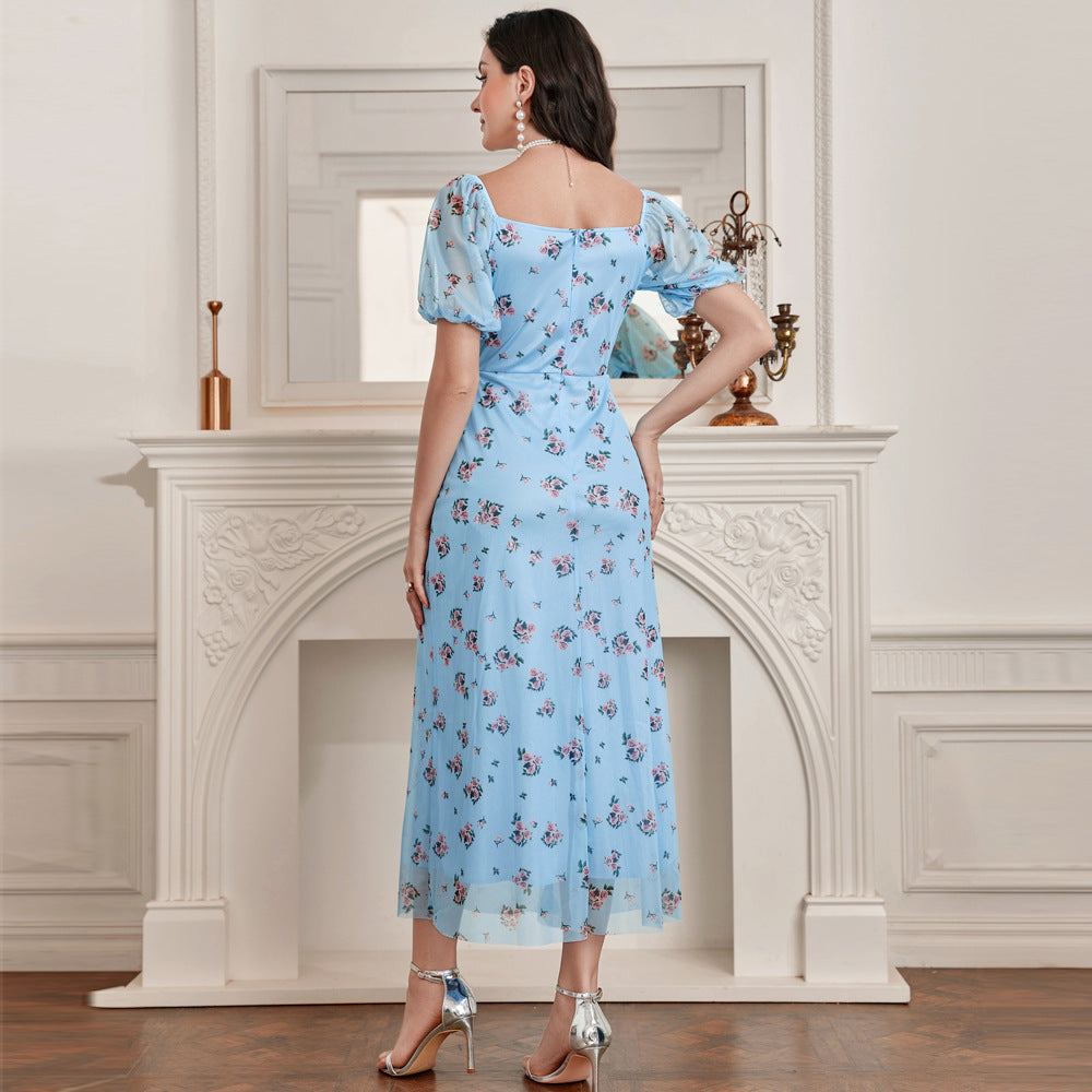 Fashionable Elegant French High Waist Dress