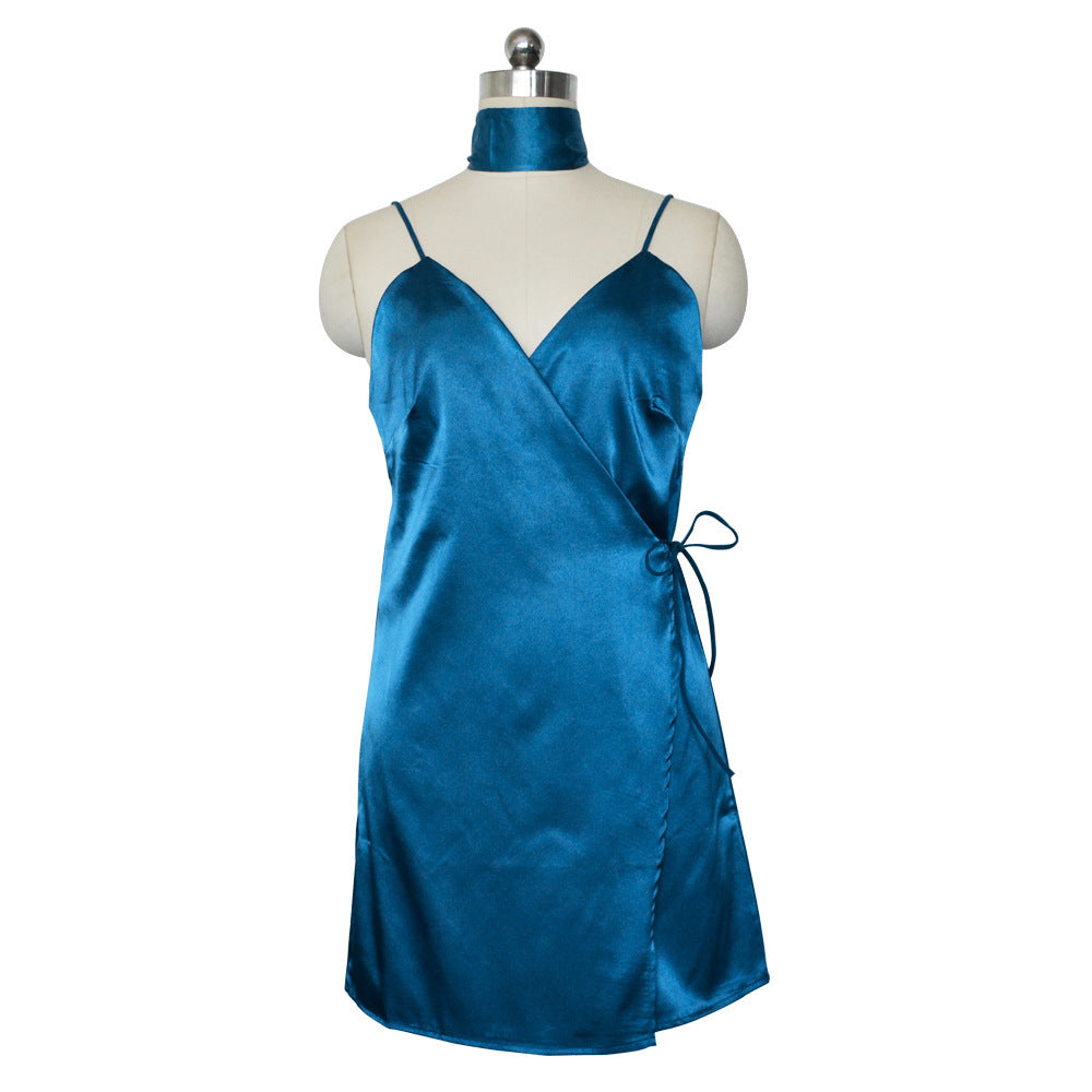 Chaleco con tirantes, ropa exterior, ropa interior, color sólido, cuello en V, irregular, asimétrico, vestido