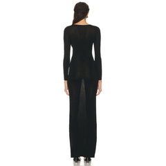 Metal Butterfly Decoration Hollow Out Cutout Dress Dress Dress