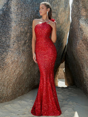 Fishtail Dress Slim Fit Annual Party Party WeddingElegant One Shoulder Dress Sexy