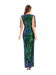 Vestido verde retro para fiesta de noche
