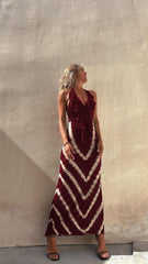 Print Sleeveless V neck A line Dress