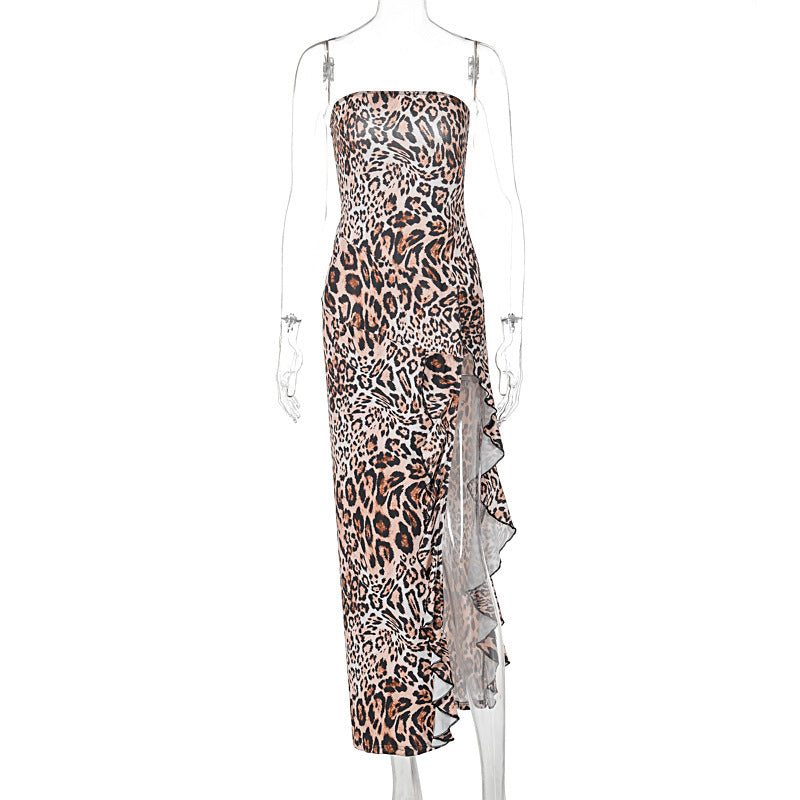 Falda ajustada con estampado de leopardo