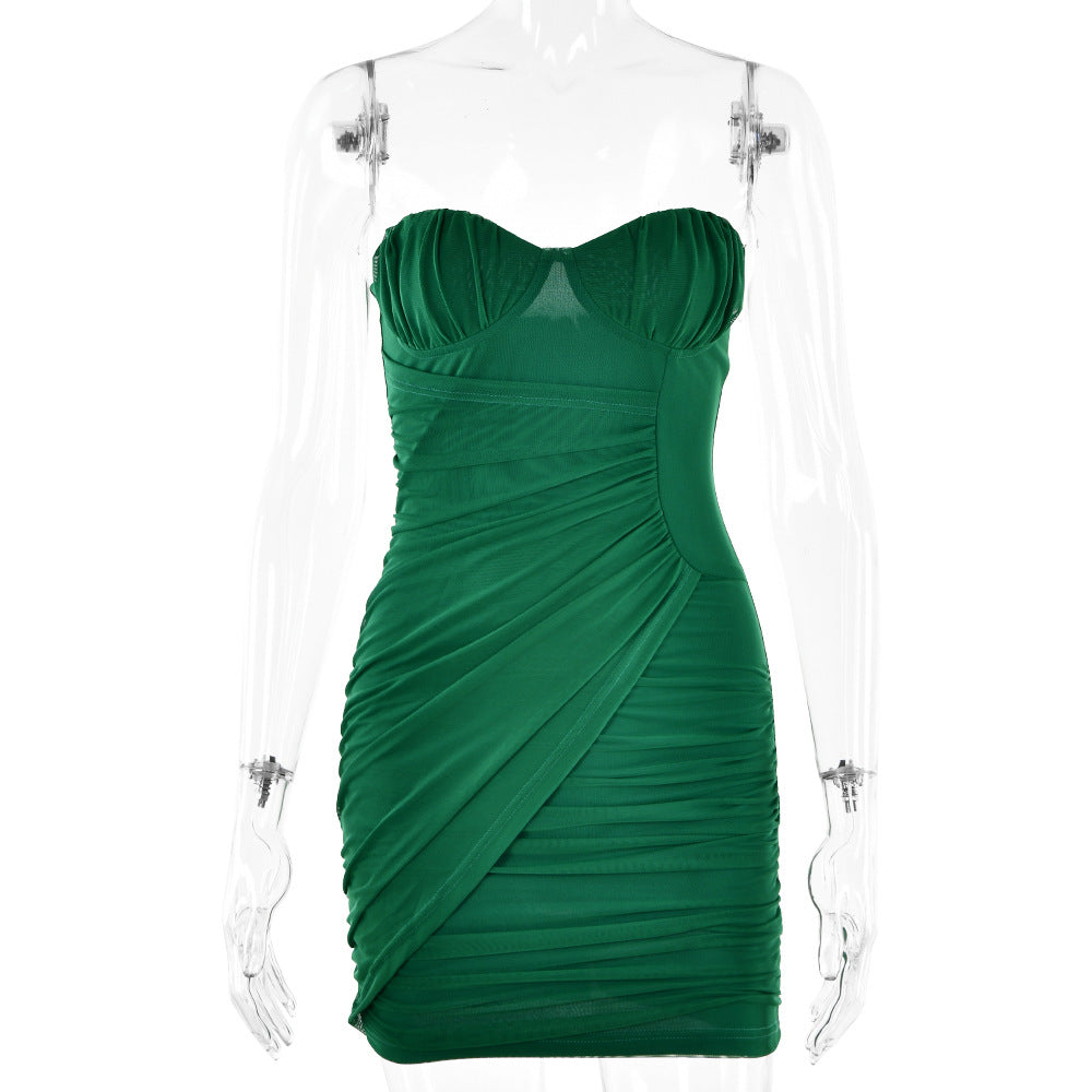 off Neck Tube Top Dress Backless Hip