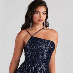 Vestido Sequ con un hombro al descubierto y lentejuelas para fiesta en discoteca